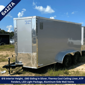 Titanium-Cargo-6x12-Tandem-Axle-Silver-Frost-Enclosed-Cargo-Trailer