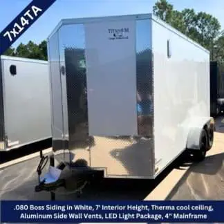 Titanium Cargo 7x14 Tandem Axle White Enclosed Cargo Trailer