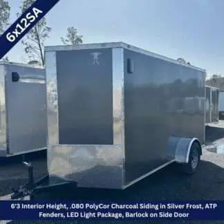 Anvil 6x12 Single Axle Charcoal Gray Enclosed Trailer