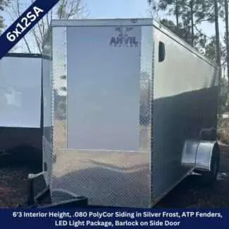 Anvil 6x12 Tandem Axle Charcoal Gray Enclosed Cargo Trailer