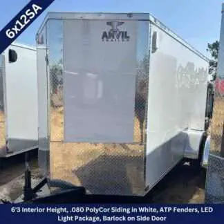 Anvil 6x12 Single Axle Charcoal Gray Enclosed Trailer