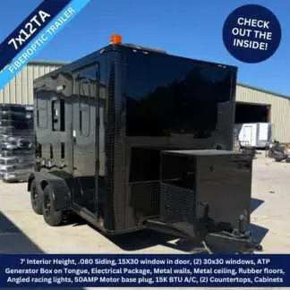 Titanium Cargo 7x12 Fiberoptic Splicing Trailer with Blackout Package