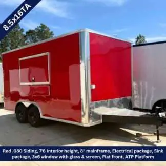 Titanium Cargo 8.5x16 Tandem Axle Red Concession Trailer