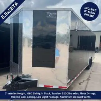 Titanium Cargo 8.5x28 Tandem Axle Black Enclosed Cargo Trailer