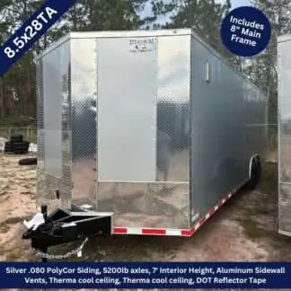 Titanium Cargo 8.5x28 Tandem Axle Silver Enclosed Cargo Trailer