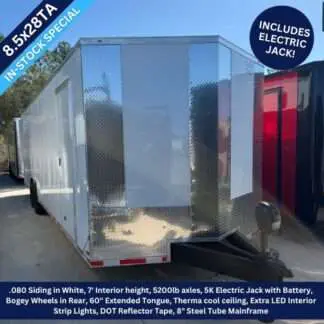Titanium Cargo 8.5x28 Tandem Axle White Enclosed Trailer with Electric Jack