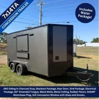 Titanium Cargo 7x14 Tandem Axle Concession Trailer with Blackout Package