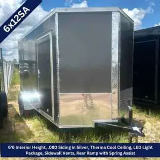 Titanium Cargo 6x12 Single Axle Charcoal Grey Enclosed Trailer