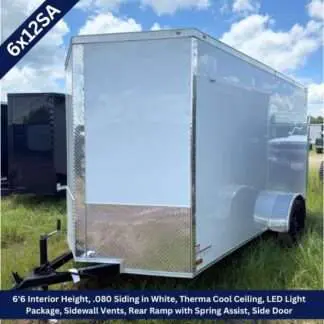 Titanium Cargo 6x12 Single Axle White Enclosed Trailer