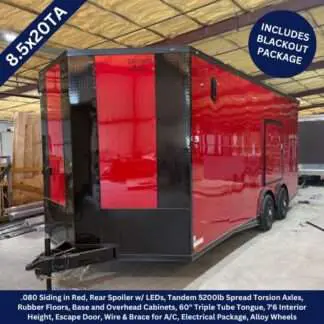 Titanium Cargo 8.5x20 Tandem Axle Red Race Trailer with Blackout Package