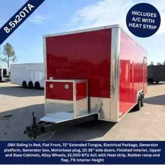 Titanium Cargo 8.5x20 Tandem Axle Red Enclosed Race Trailer