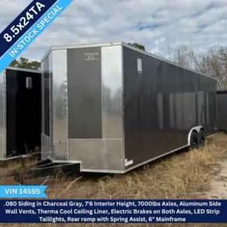 Titanium Cargo 8.5x24 Tandem Axle Charcoal Enclosed Trailer VIN 14595