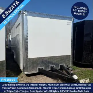 Titanium Cargo 8.5x24 Tandem Axle White Enclosed Trailer with Spread Axles