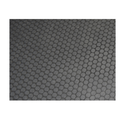 A black Interior Floor Covering - Rubber Coin for 6X14 TA with a hexagonal pattern.