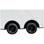A Spread Axles with Angled Sides and Corvette Fenders for 34' enclosed cargo trailer on a white background.