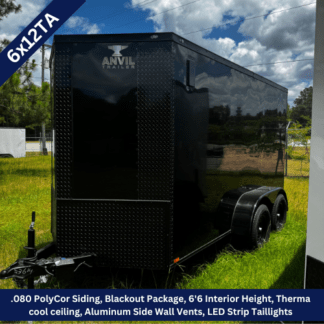 Anvil-6x12-Tandem-Axle-Black-PolyCor-Enclosed-Trailer-with-Blackout