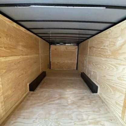 A view of the inside of a trailer.