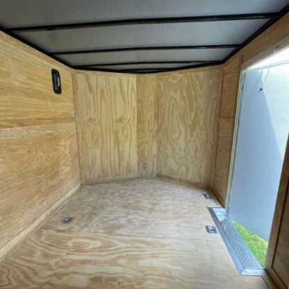 A view of the inside of a trailer.