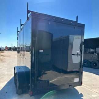 Titanium Cargo 6×12 Tandem Axle Black Enclosed Trailer with Ladder ...