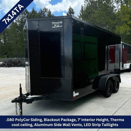 Titanium-Cargo-7x14-Tandem-Axle-Black-PolyCor-Enclosed-Trailer-with-Blackout