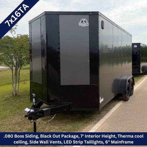 Titanium Cargo 7×16 Tandem Axle Charcoal Gray Enclosed Trailer