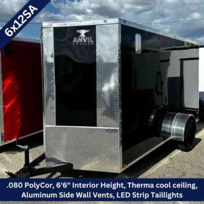 Anvil 6x12 Single Axle Enclosed Trailer Black PolyCor