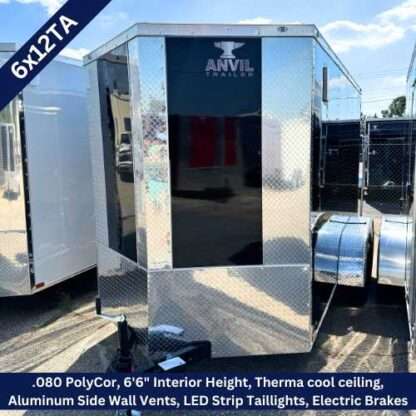 Anvil 6x12 Tandem Axle Enclosed Trailer Black PolyCor