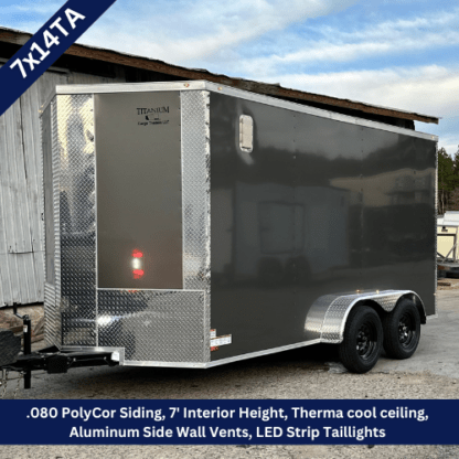 Titanium Cargo 7×14 Tandem Axle Charcoal Gray PolyCor Enclosed Trailer ...