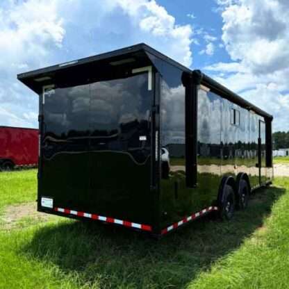 Diamond Cargo 85x28 Tandem Axle Black Blackout Enclosed Trailer with Bathroom Package