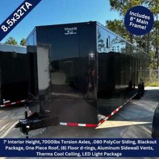 Titanium Cargo 85x32 Tandem Axle Black PolyCor Enclosed Cargo Trailer with Blackout