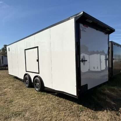 Titanium Cargo White 8.5x24 Tandem Axle with Spread Axles and Blackout Package