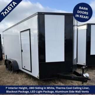 Titanium Cargo 7x16 Tandem Axle White Enclosed Trailer