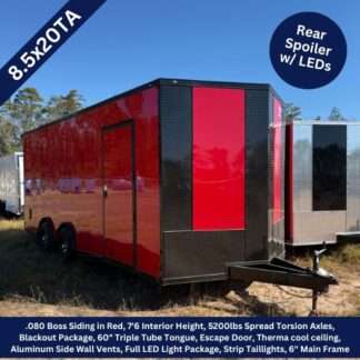 Titanium Cargo 8.5x20 Tandem Axle Red Enclosed Trailer with Spoiler and Blackout Package