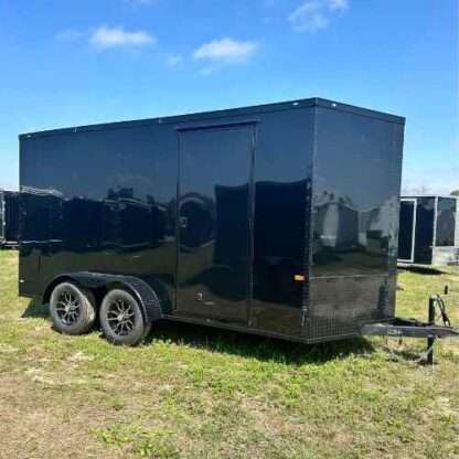Rock Solid 7x14 Tandem Axle Black Enclosed Cargo Trailer with Blackout Package