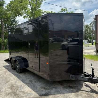 Rock Solid 7x16 Tandem Axle Black Enclosed Cargo Trailer with Blackout Package - Image 2