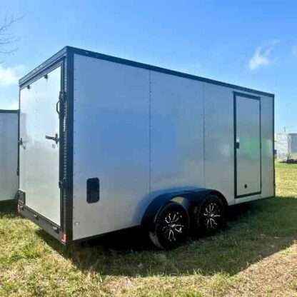 Rock Solid 7x16 Tandem Axle Silver Enclosed Cargo Trailer with Blackout Package - Image 5