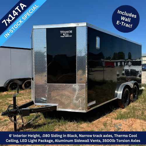 Titanium Cargo 7x14 Tandem Axle Enclosed Trailer with Narrow track Axles