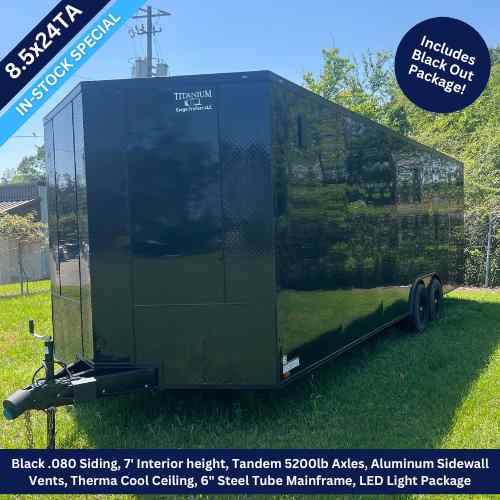Titanium Cargo 8.5x24 Tandem Axle Black Enclosed Trailer with Blackout Package
