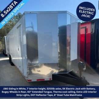 Titanium Cargo 8.5x28 Tandem Axle White Enclosed Trailer with Electric Jack