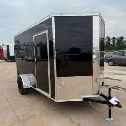 6x12 Single Axle Black Enclosed Cargo Trailer - Image 2