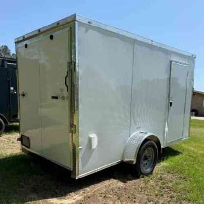 6x12 Single Axle White Enclosed Cargo Trailer