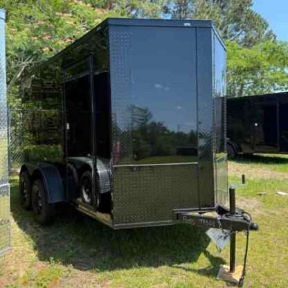 6x12 Tandem Axle Black Enclosed Cargo Trailer with Blackout Package