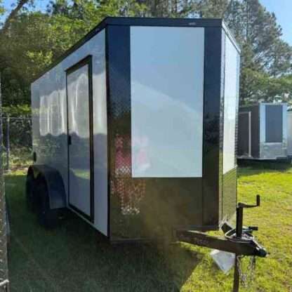 6x12 Tandem Axle White Enclosed Cargo Trailer with Blackout Package