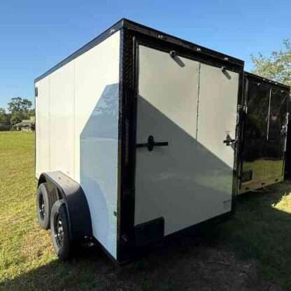 6x12 Tandem Axle White Enclosed Cargo Trailer with Blackout Package - Image 5