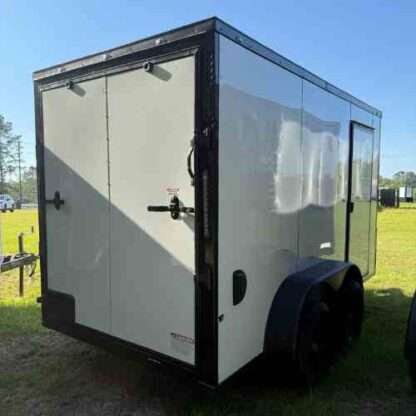 6x12 Tandem Axle White Enclosed Cargo Trailer with Blackout Package - Image 4