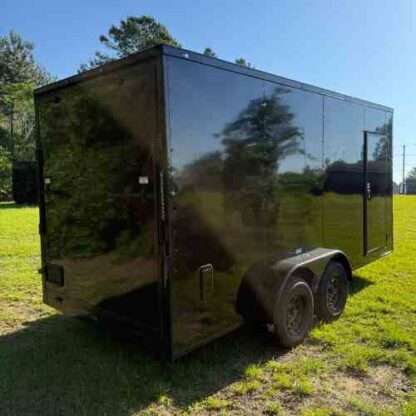 7x16 Tandem Axle Black Enclosed Cargo Trailer with Blackout Package - Image 5