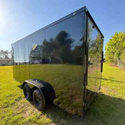 7x16 Tandem Axle Black Enclosed Cargo Trailer with Blackout Package - Image 4