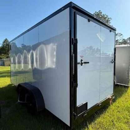 7x16 Tandem Axle White Enclosed Cargo Trailer with Blackout Package - Image 4