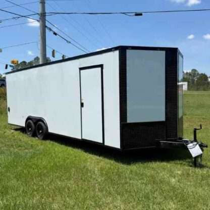 8.5x24 Tandem Axle White Enclosed Cargo Trailer with Blackout Package - Image 2