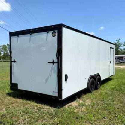 8.5x24 Tandem Axle White Enclosed Cargo Trailer with Blackout Package - Image 3